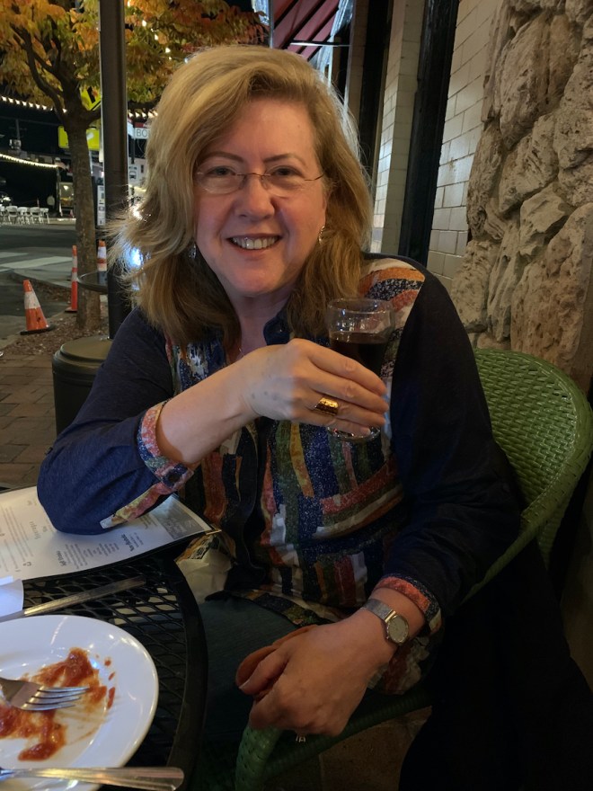 Sidewalk Cafe at night.