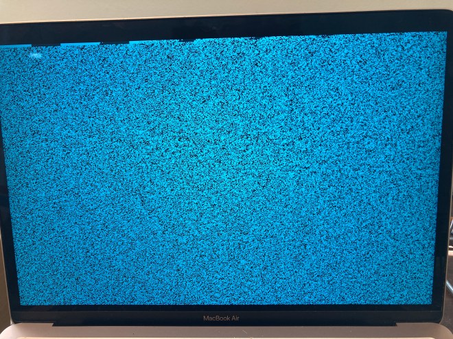 MacBook Air with screen static.