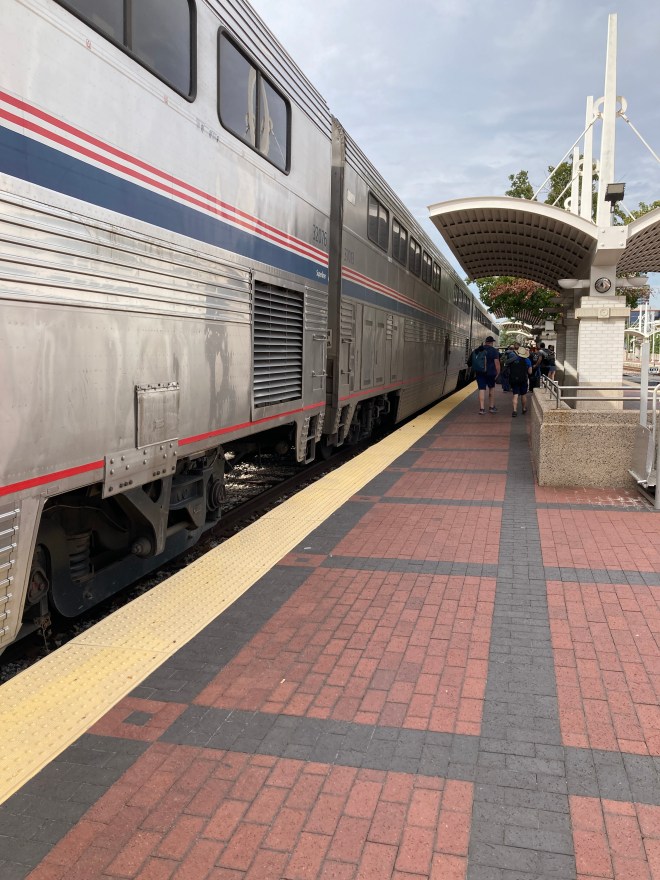 Train beside platform
