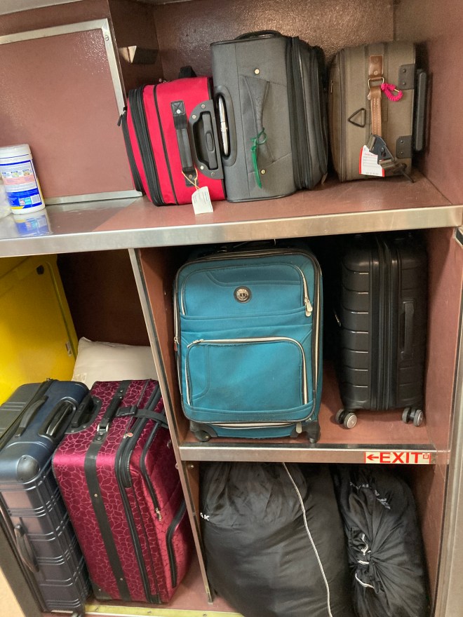 Luggage waits to be pulled into action.