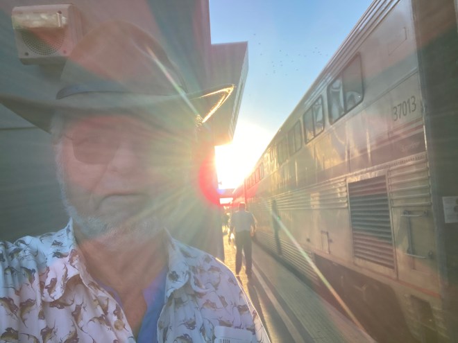 Sunglare on train