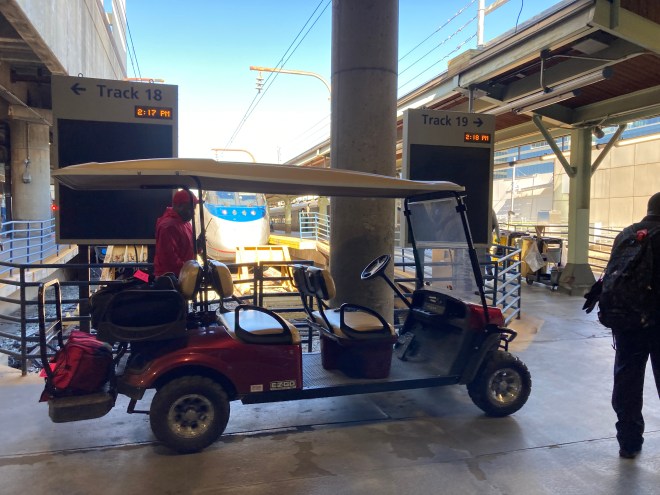 Train tracks in the station