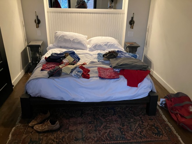 Organizing on the bed