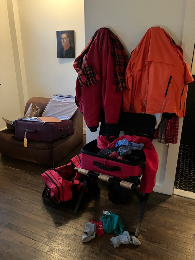 Semi couch and coat rack