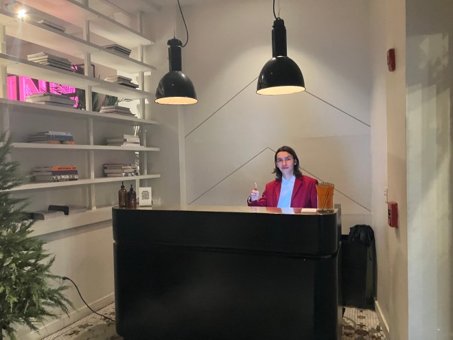 Desk clerk at the entrance